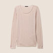 T-shirt ajust&eacute; manches longues beige femme