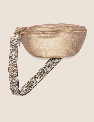 Sac banane zipp&eacute; couleur cuivre femme