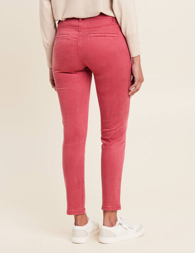 Pantalon ajusté rouge foncé femme