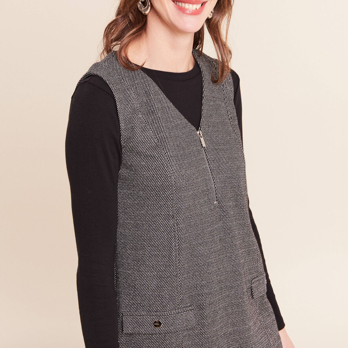 Robe chasuble gris femme