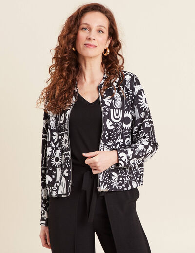 Blouson zippé 2 poches noir femme