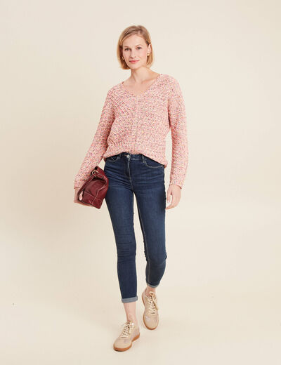 Jeans ajusté taille standard 7/8ème denim brut femme