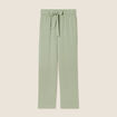 Pantalon flou droit 7/8ème vert clair femme