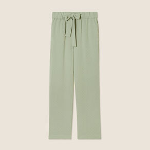 Pantalon flou droit 7/8ème vert clair femme