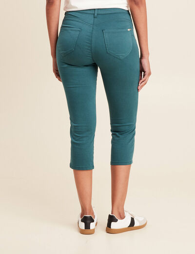 Pantacourt droit taille standard vert femme