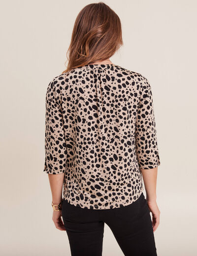 T-shirt manches 3/4 sable femme