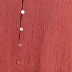 Blouse col v manches 3/4 fluide marron cognac femme