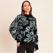 Pull duveteux col montant noir femme