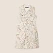 Robe droite en jean beige femme