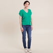 Pull &agrave; manches courtes vert turquoise femme