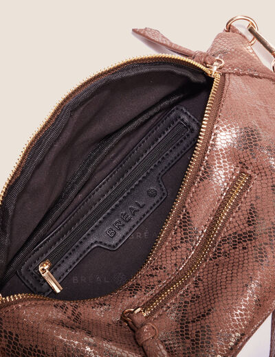 Sac banane irisé taupe femme