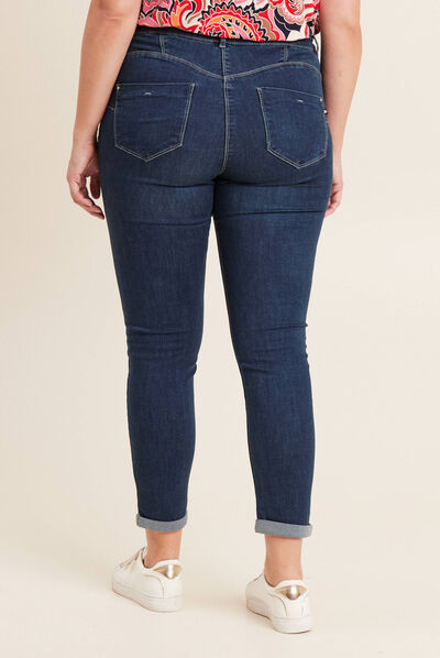 Jeans ajusté taille standard denim brut femme