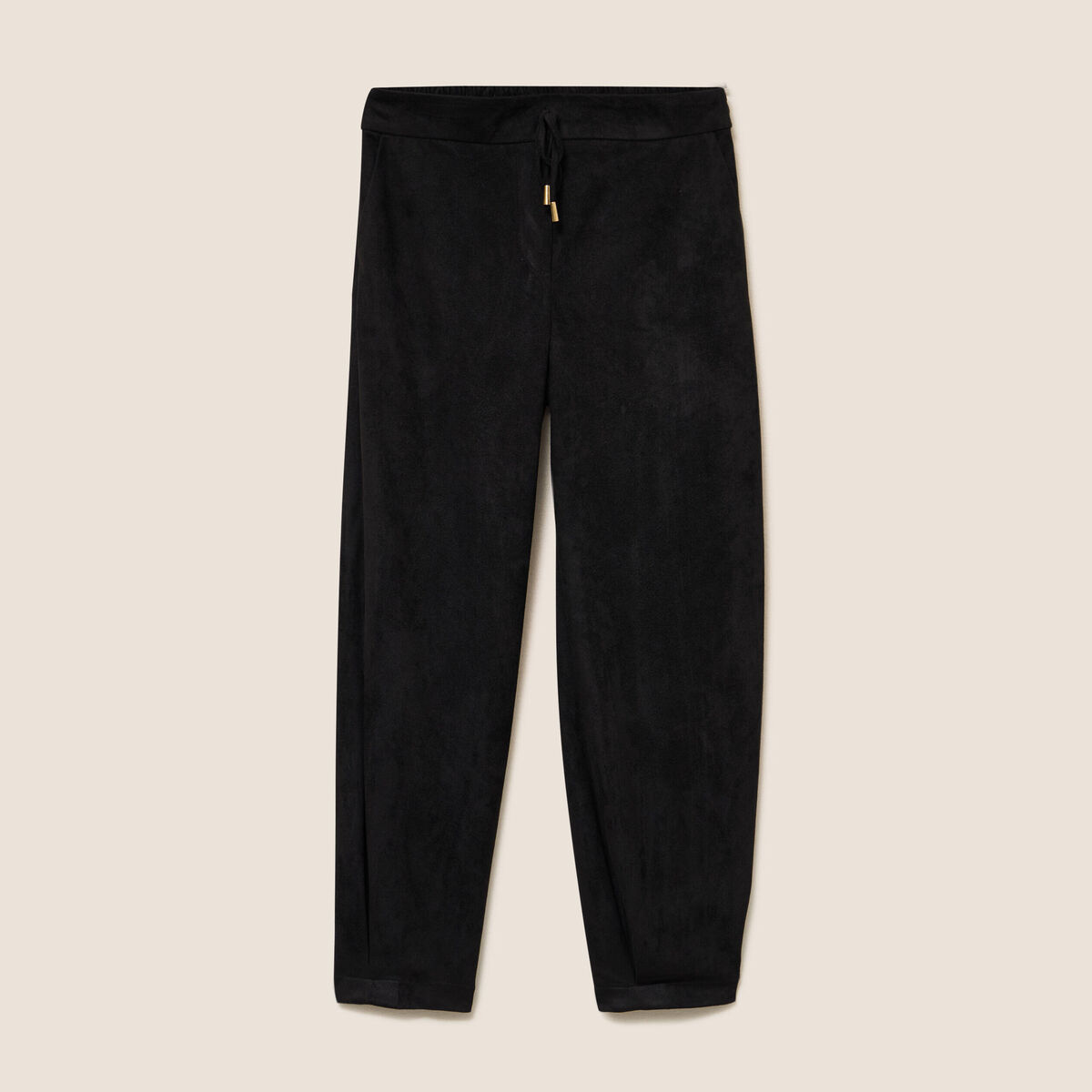 Pantalon balloon bas resserr&eacute; noir femme