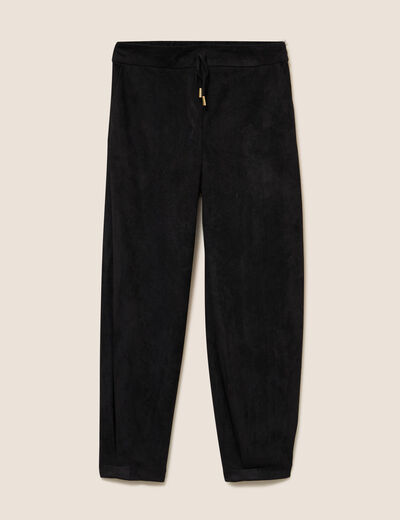 Pantalon balloon bas resserr&eacute; noir femme