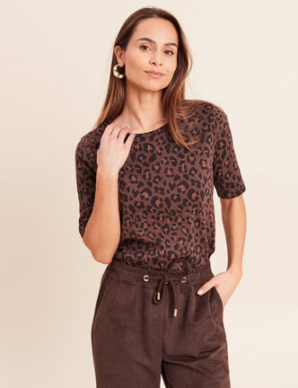T-shirt en coton biologique marron femme
