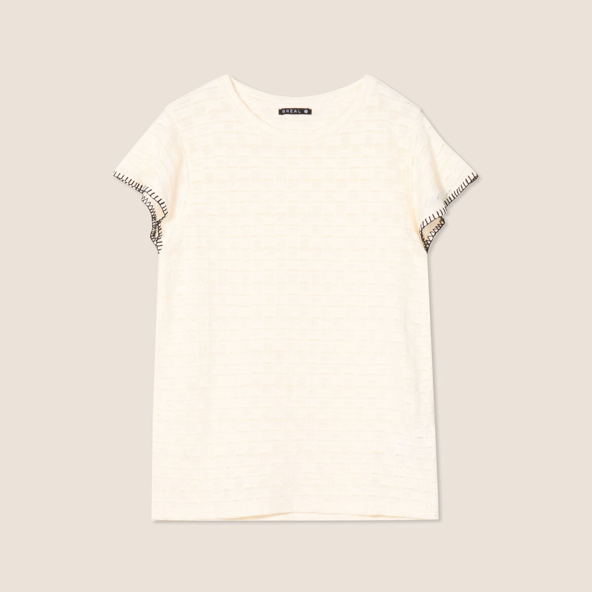 T-shirt manches courtes ecru femme