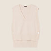 Pull sans manches creme femme