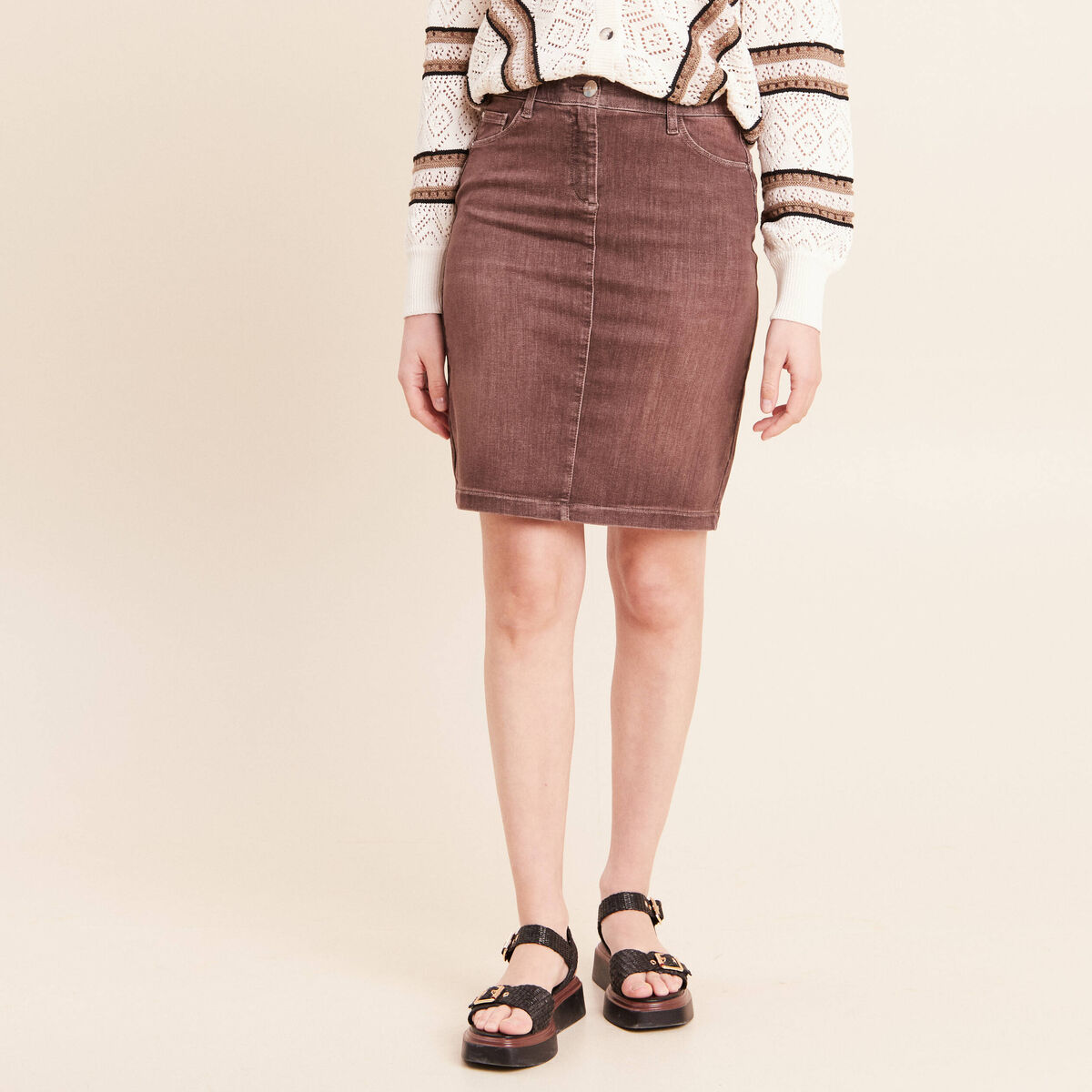 Jupe magique l'unique marron clair femme