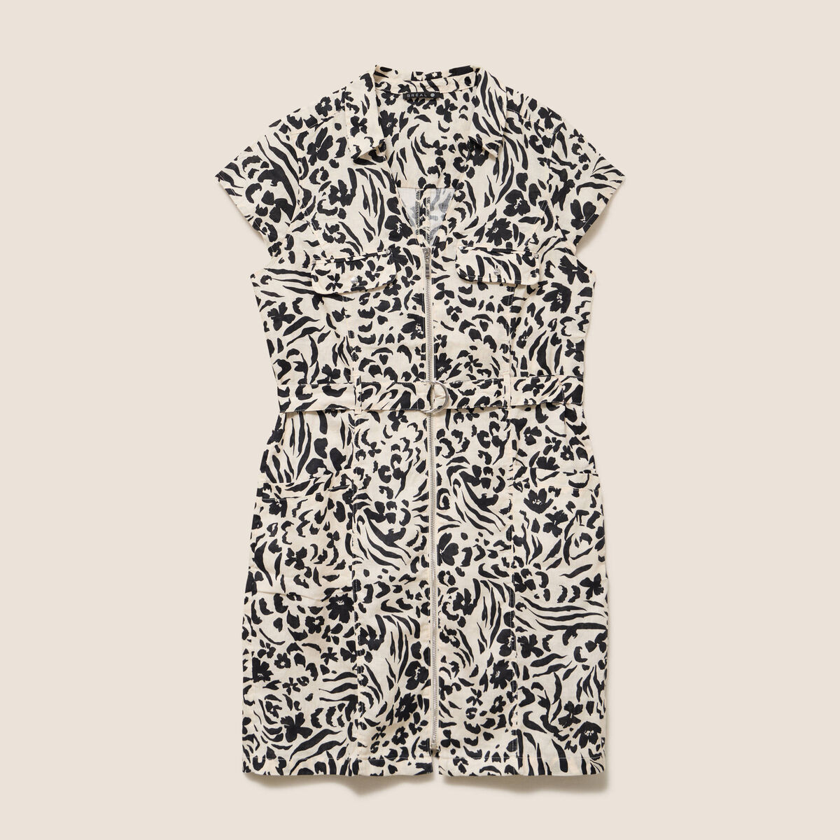 Robe droite zipp&eacute;e blanc femme