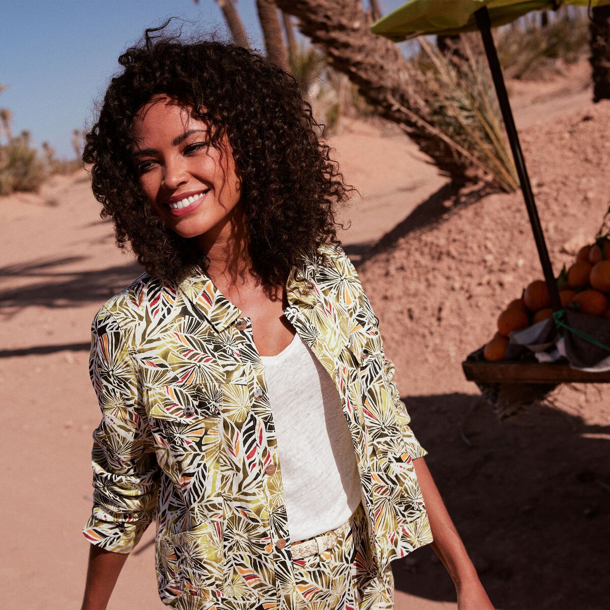 Veste boutonn&eacute;e vert femme