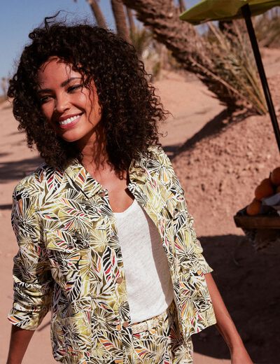 Veste boutonnée vert femme