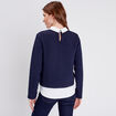 T-shirt manches longues bleu fonc&eacute; femme