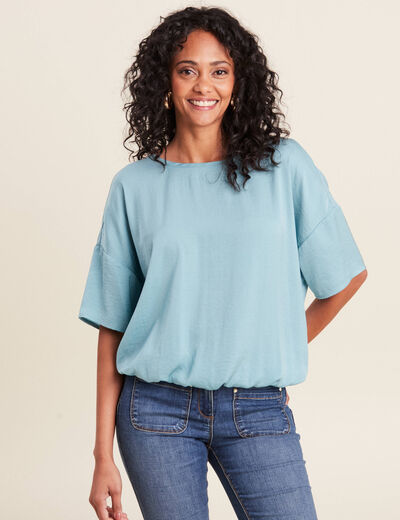 T-shirt manches courtes bleu gris femme