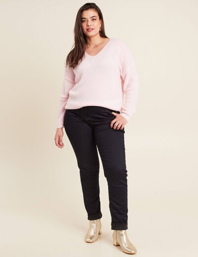 Pull manches longues rose femme