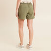 Short fluide taille basse vert kaki femme