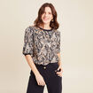 T-shirt manches 3/4 beige femme