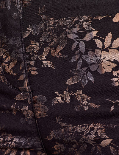 Pantalon ajusté denim noir femme