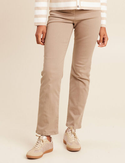 Pantalon magique L'Unique effet brillant taupe femme