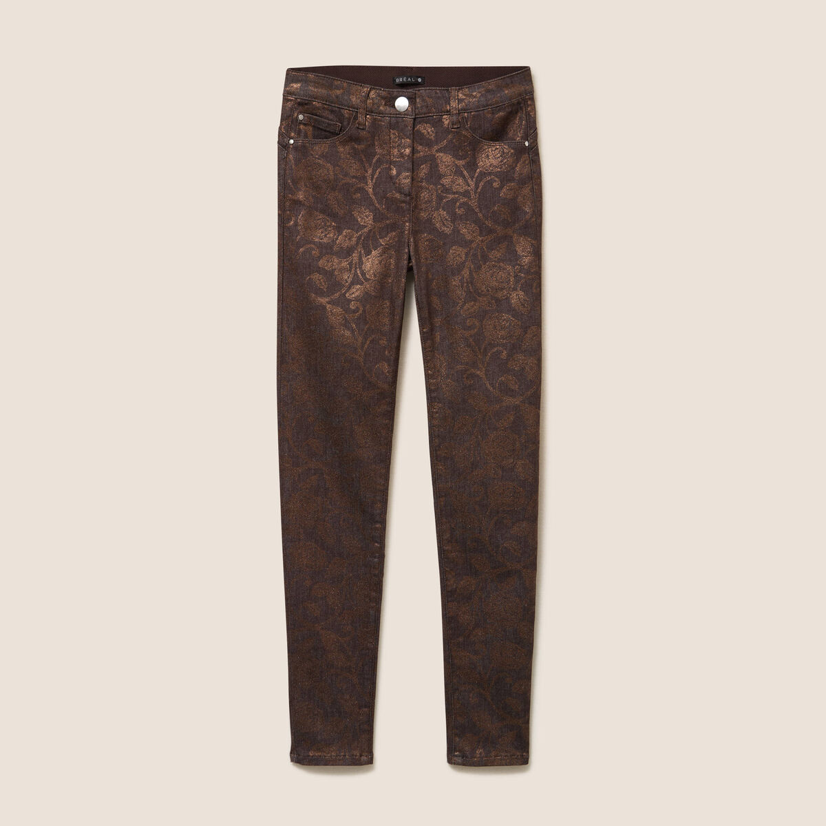 Pantalon magique L'Unique coupe ajust&eacute;e couleur cuivre femme