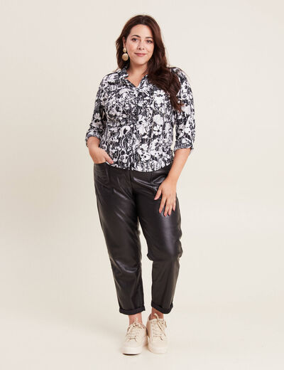 Chemise manches longues noir femme