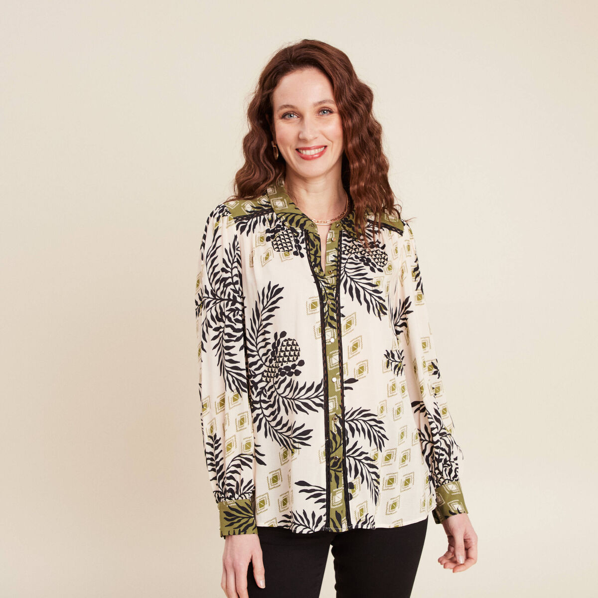 Chemise manches longues blanc femme