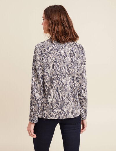 Veste cintrée col châle beige femme