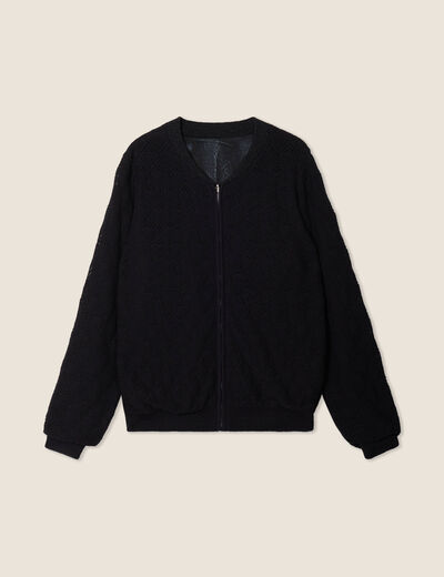 Gilet réversible ajouré noir femme