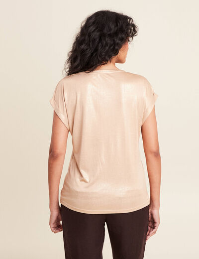 T-shirt manches courtes couleur or femme