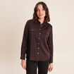 Chemise manches longues marron femme