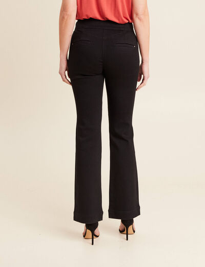 Pantalon bootcut à pont noir femme