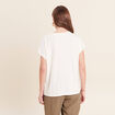 T-shirt col rond manches courtes ecru femme