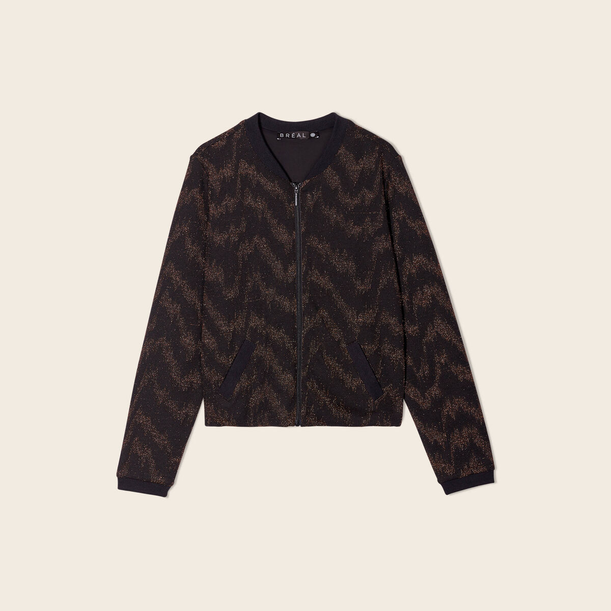 Veste bomber zippée noir femme