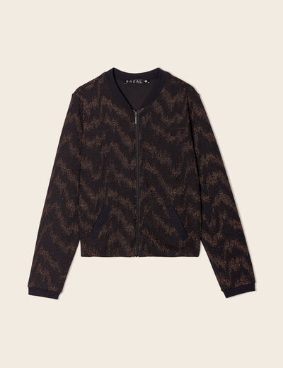 Veste bomber zippée noir femme