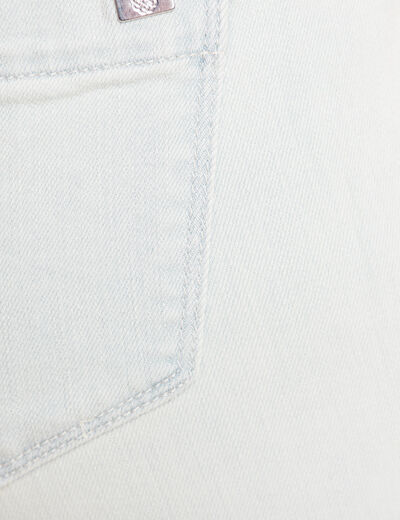 Pantalon jogpant 7/8ème en coton denim bleach femme