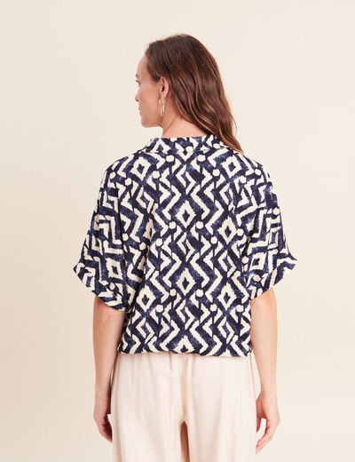 Chemisette manches courtes bleu femme