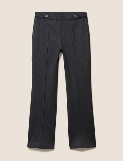 Pantalon vichy taille standard gris anthracite femme