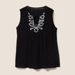 Blouse ample sans manches col rond noir femme