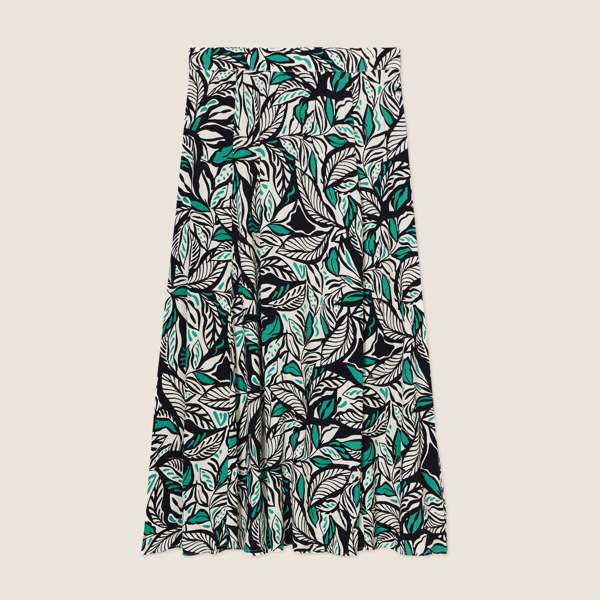 Jupe longue &eacute;vas&eacute;e vert femme