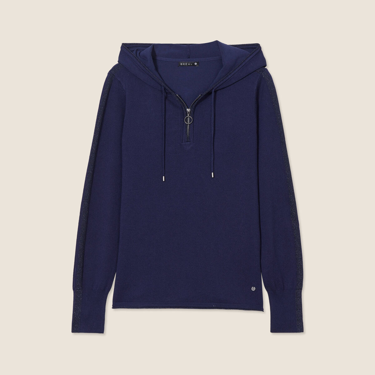 Pull manches longues bleu marine femme