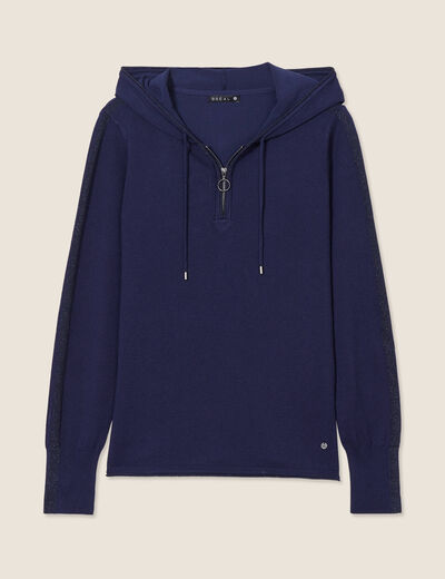 Pull manches longues bleu marine femme